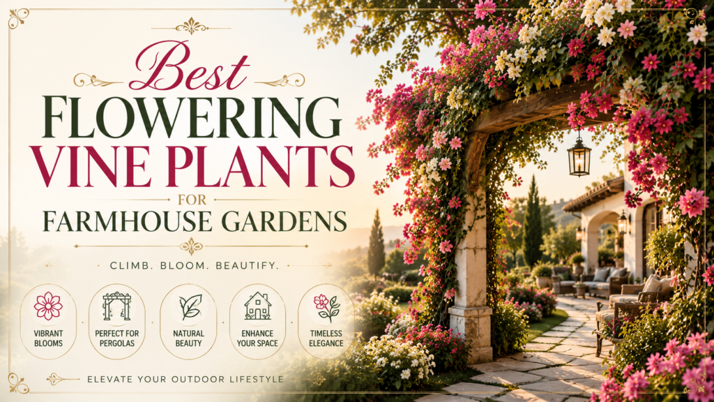 Best flowering vine plants for farmhouse gardens